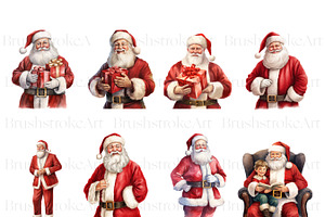 Watercolor Santa Clipart, Santa PNG