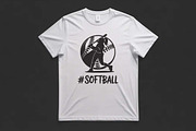 Silhouette Softball Girl Machine, a Decorative Illustration by Purpose Ekbal (Thumbnail 3 of 3)