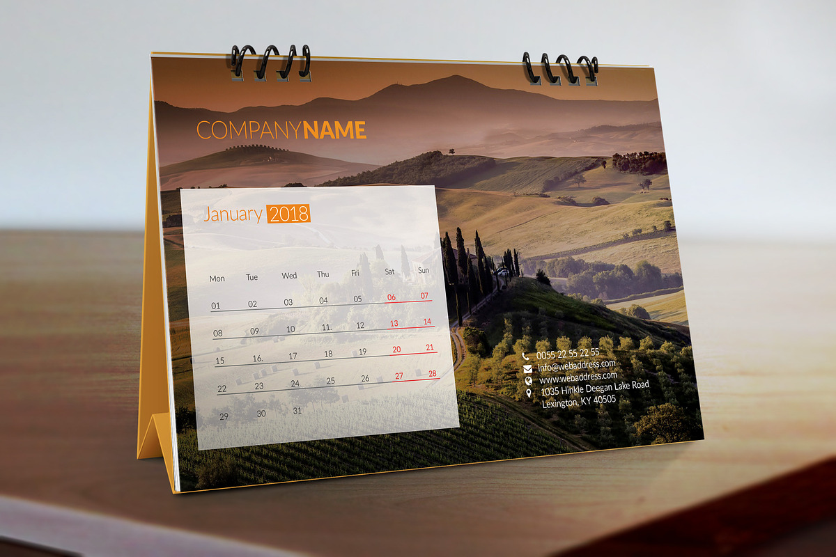 Desk Calendar (Template) 2018, a Stationery Template by graphicbox (Photo 3 of 7)
