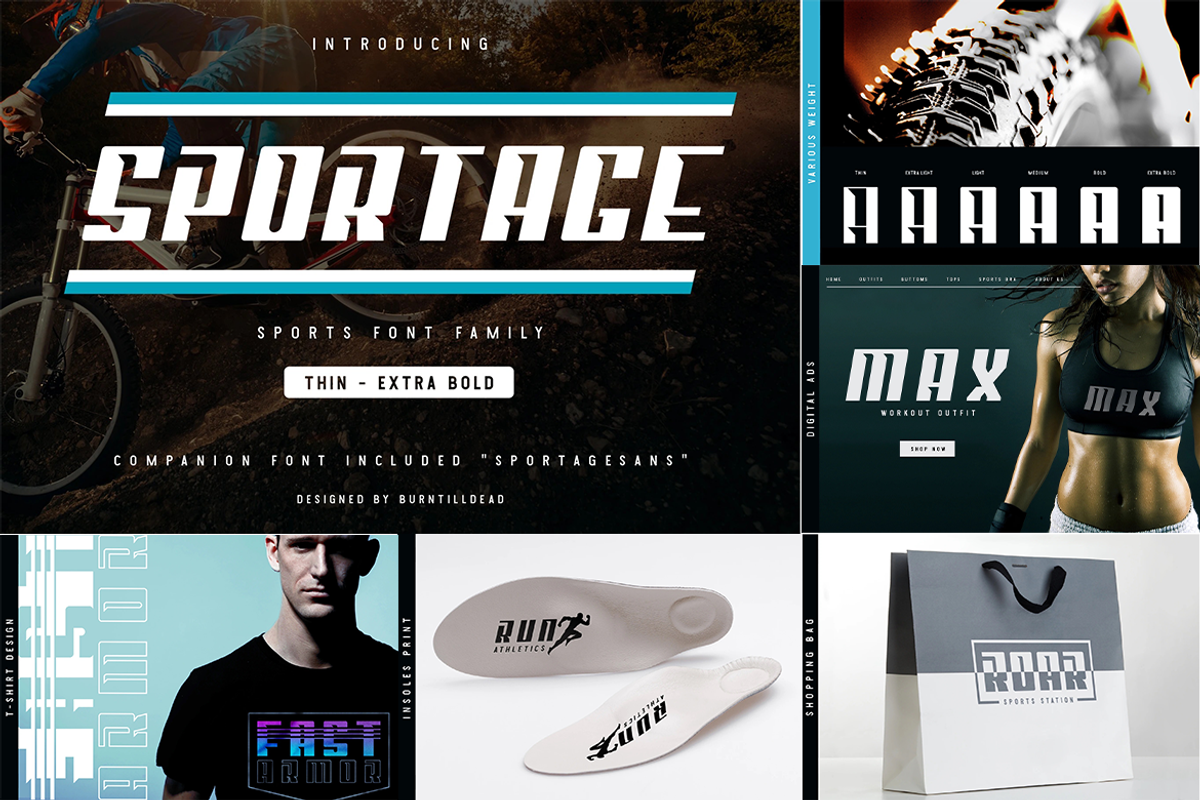 Futuristic Sport Font Bundle, a Sans Serif Font by Burntilldead (Photo 2 of 10)