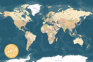 Vector World Map - Large&Detailed