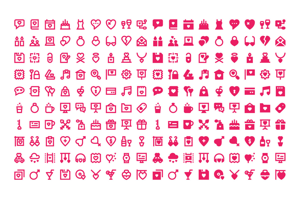 180 Love and Romance Material Icons, a Solid Icon by Creative Stall (Photo 2 of 5)