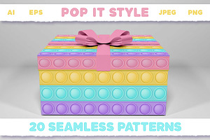 Pop It Fidget Toy Pastel Pattern Set