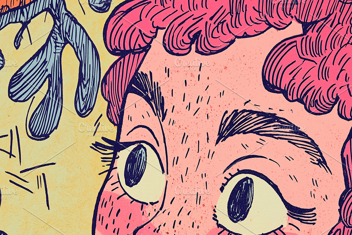 A surprised woman in the garden, a Person Illustration by Sybillla