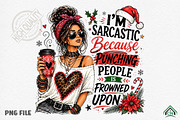 Sarcastic Christmas Girl Punishment, a Seasonal Illustration by Craft Nest (Thumbnail 1 of 6)