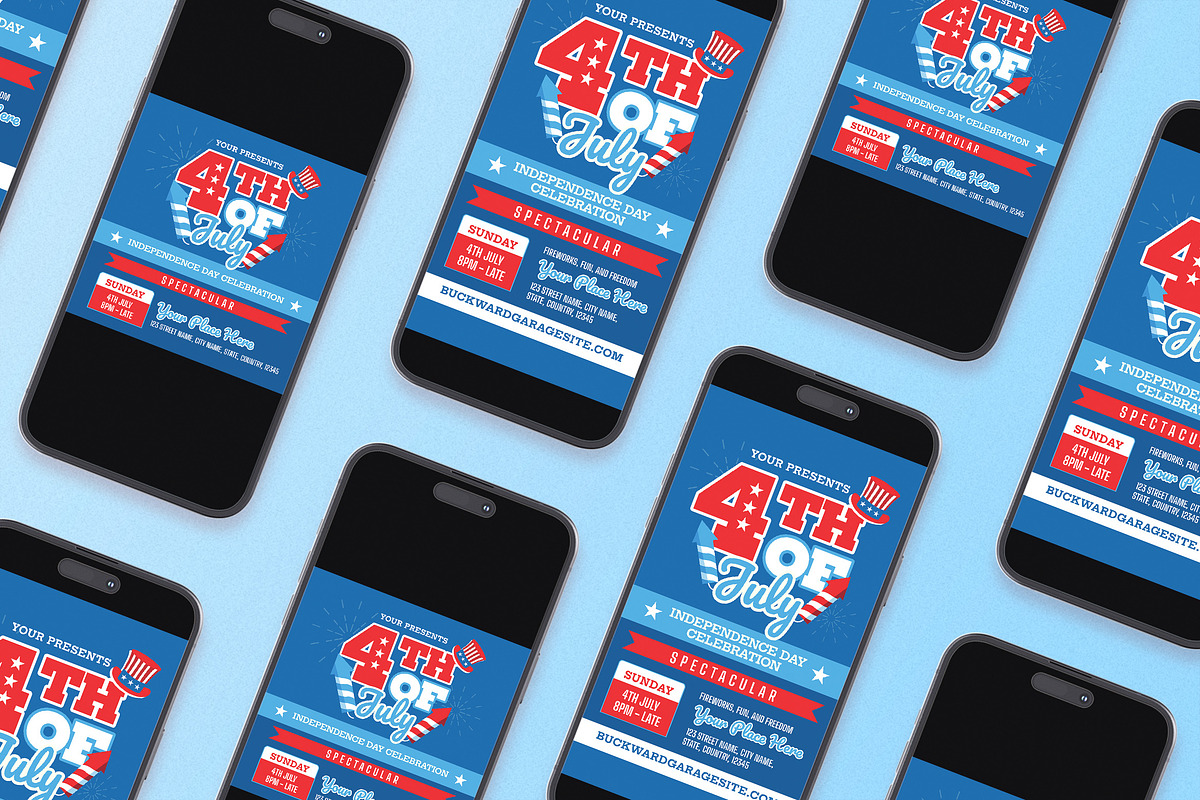 Retro 4th July Flyer Set, a Flyer Template by Aiyari Graphic (Photo 2 of 3)