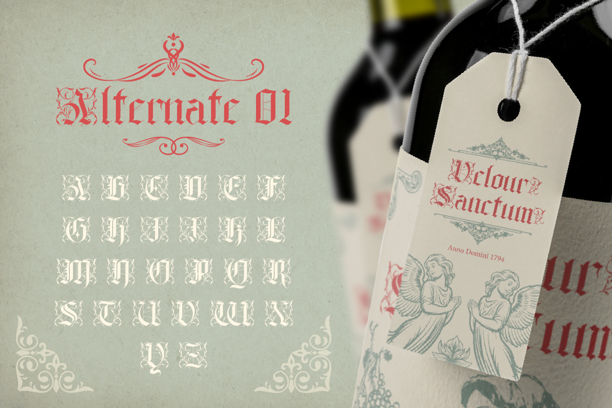 Aghony, a Blackletter Font by Burntilldead (Photo 8 of 12)