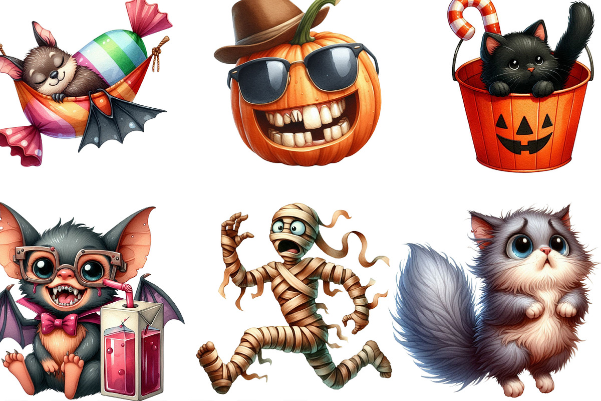 Funny Halloween Clipart, an Illustration by Designking (Photo 3 of 4)