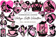 Vintage Goth Valentine Gothic Clip A, an Illustration by designcity5 (Thumbnail 1 of 5)