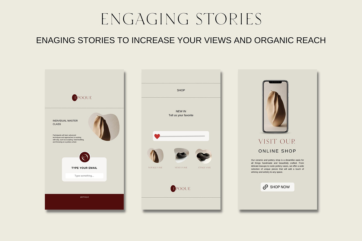 EPOQUE Aesthetic Canva Templates, a Social Media Template by Studio Suvelle (Photo 5 of 11)
