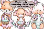Easter Spring Animals Clipart, an Illustration by Design Market (Thumbnail 1 of 3)