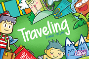 Cute Traveling Cartoon Illustrations, an Object Illustration by Jocularity Art (Thumbnail 1 of 3)