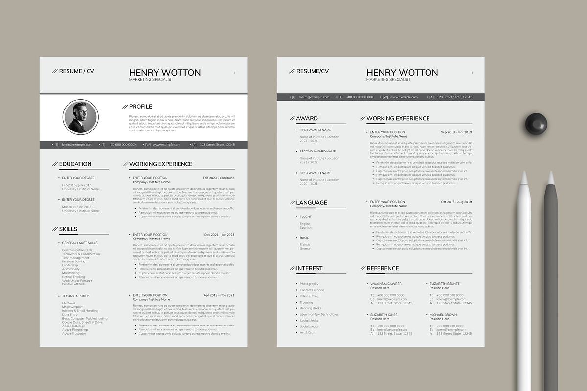 Clean and Simple Resume CV Template, a Resume Template by Studio Temply (Photo 6 of 6)