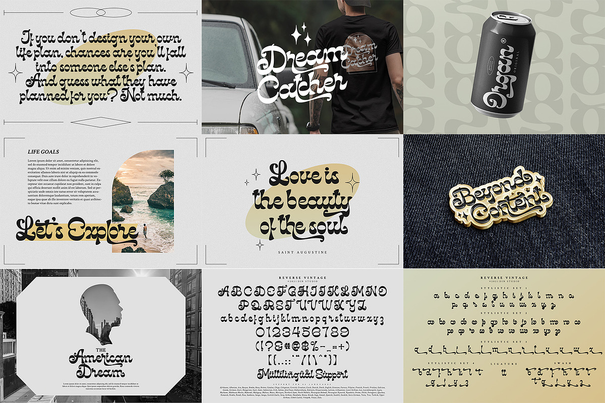 Vintage Retro Script Font Bundle, a Script Font by Vintage Division