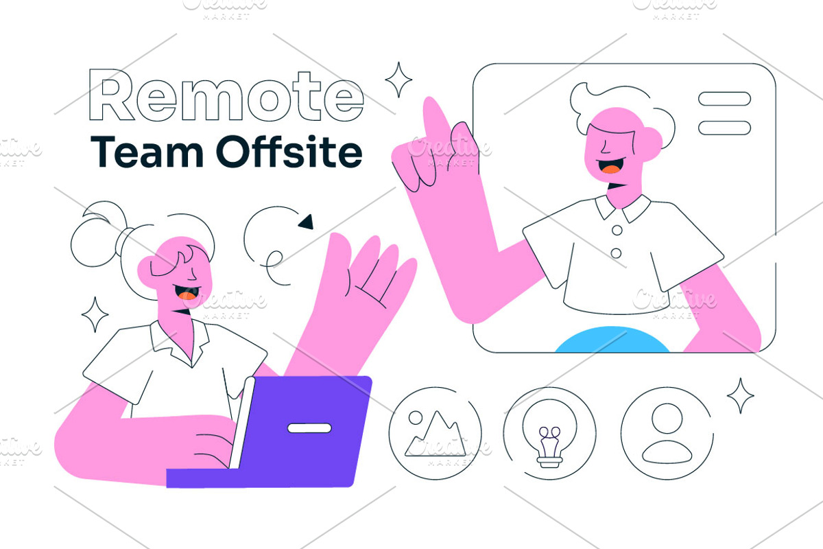 10 Remote Team Offsite Illustration, a Person Illustration by denayunebgt (Photo 4 of 4)