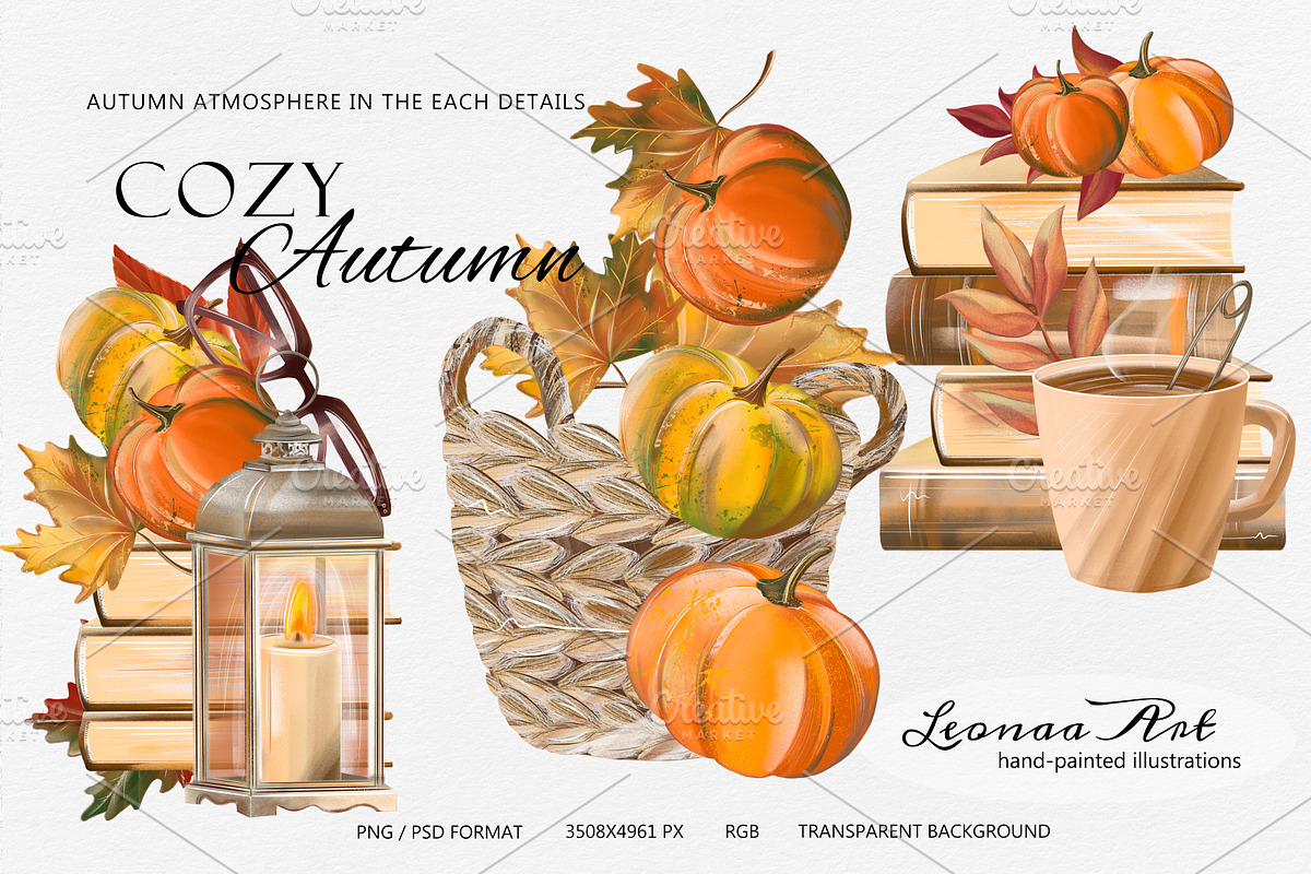Cozy Autumn. Collection, an Illustration by Leonaa art (Photo 2 of 13)