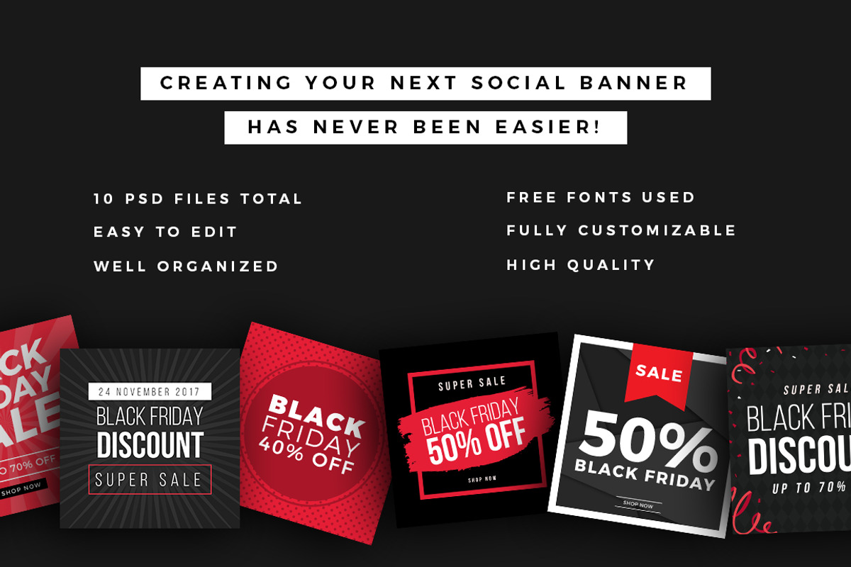 Black Friday Social Media Banner V4, a Social Media Template by MinimalStudioCo (Photo 2 of 6)