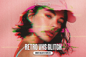 Retro VHS Glitch Photo Effect, a Layer Style Add-On by iDoodle Studio