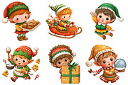 Whimsical Christmas Elf Clipart, an Illustration by Craft Nest (Thumbnail 4 of 11)