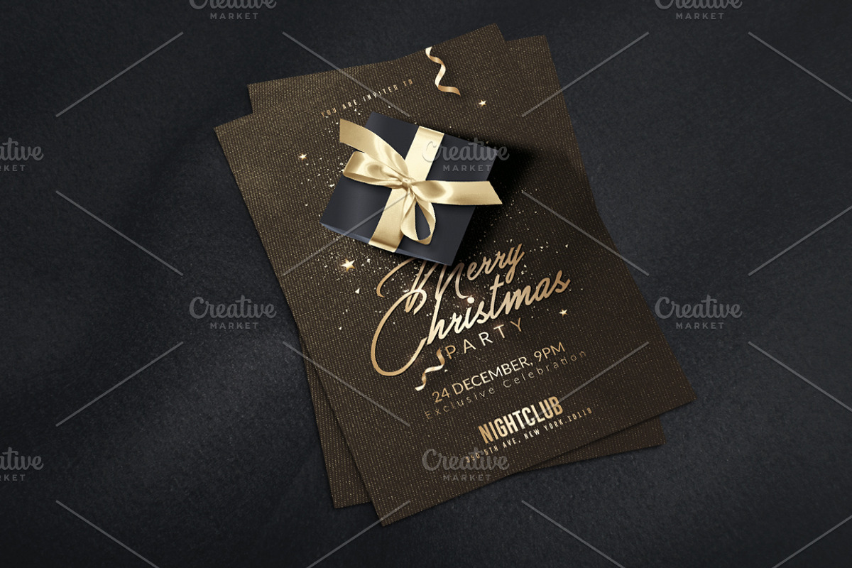 Classy Christmas Invitation | Flyer, a Flyer Template by Rome B Creation (Photo 3 of 4)