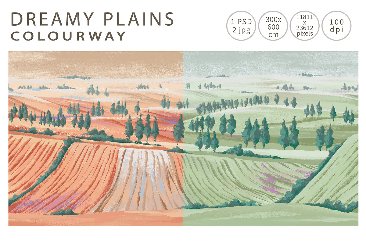 Fresco collectionDreamy Plains, a Wallpaper Graphic by Natalia0307 (Photo 2 of 12)
