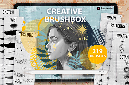 PROCREATE CREATIVE BRUSHBOX, a Brush Add-On by AlexandraArt