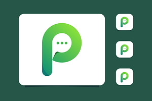 P Letter With Chat Or Message Icon