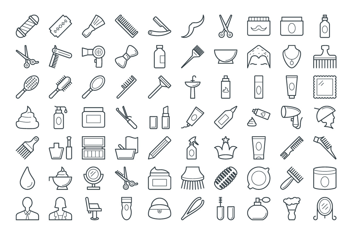 100+ Hair Salon Vector Icons, an Outline Icon by Vectors Market (Photo 2 of 3)