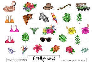 Fashion Tropical Safari Clip Art