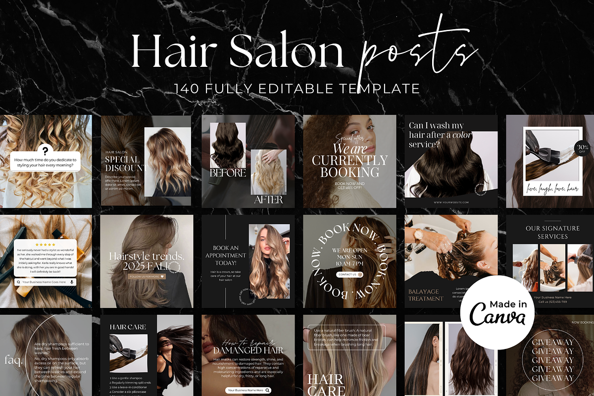 Hair Instagram Post Template, a Social Media Template by ShopRShop (Photo 1 of 10)
