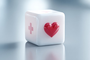 Health symbol on a white block, a Photo by Beautiful things