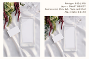 4x9 Menu & 3.5x2 Place Card Mockup, an Advertising Mockup by Serenefeeling (Thumbnail 4 of 7)