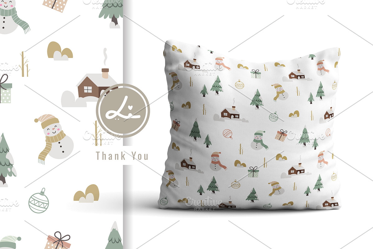 Cute winter christmas pattern, a Pattern Graphic by lindoet23 (Photo 2 of 3)