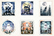 Halloween Postage Stamp Clipart, an Illustration by Libby Wishes (Thumbnail 4 of 6)