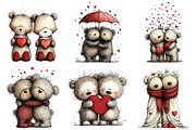 Cute Valentine Bears in Love PNG, an Illustration by Craft Nest (Thumbnail 6 of 7)