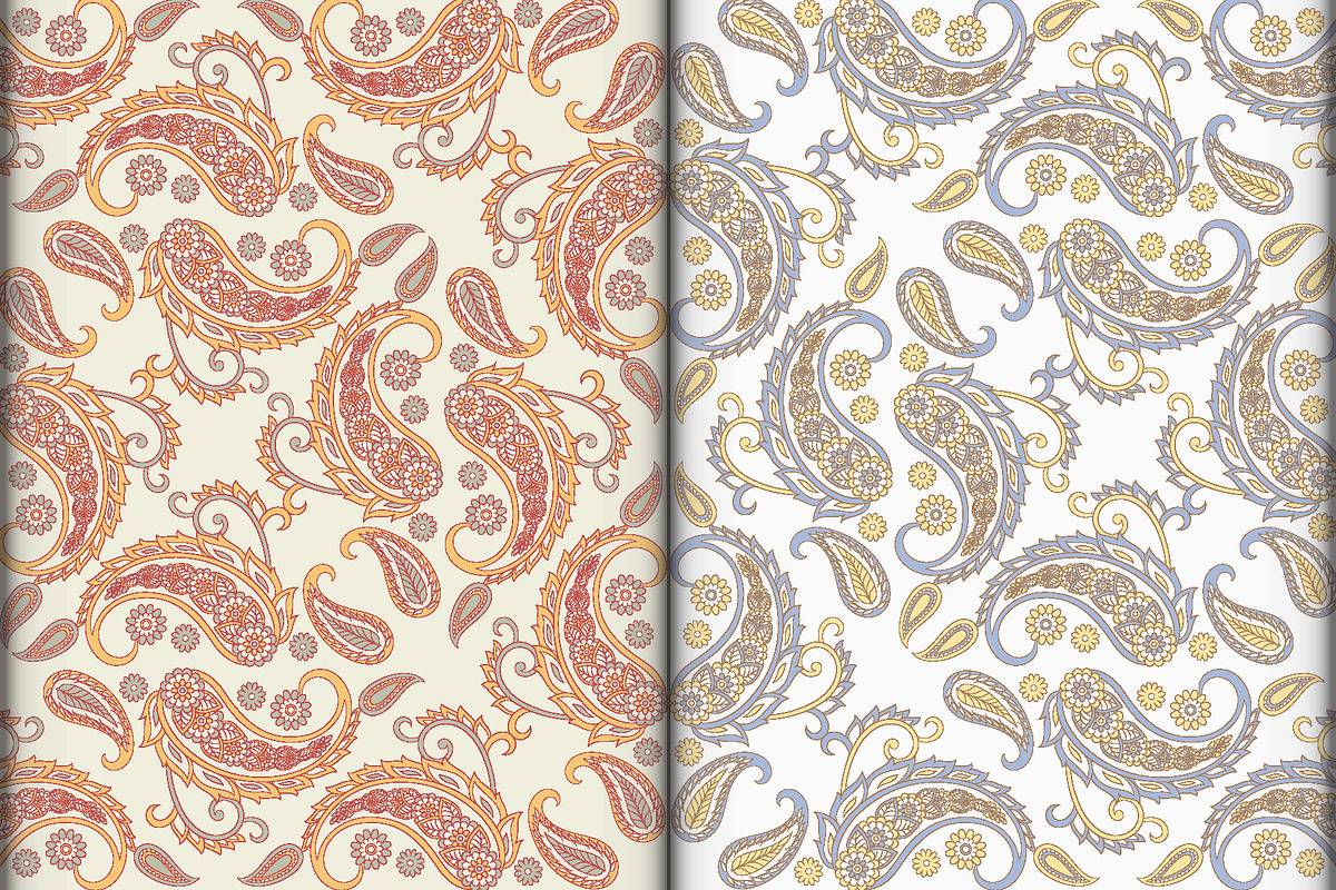 2 Paisley floral fabric patterns, a Pattern Graphic by antalogiya (Photo 1 of 3)