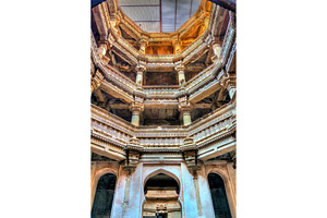 Adalaj or rudabai stepwell in adalaj village near ahmedabad gujarat state of, an Architecture Photo by Leonid Andronov