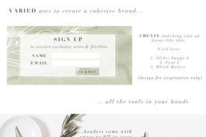 Botanical Website Blog Branding Kit