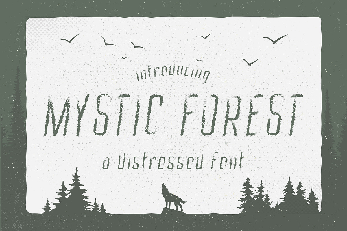 Mystic Forest - Distressed Font, a Font by Typefactoryco (Photo 1 of 8)