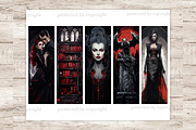 Vampire Bookmarks Printable, a Person Illustration by GlamArtZhanna (Thumbnail 3 of 3)