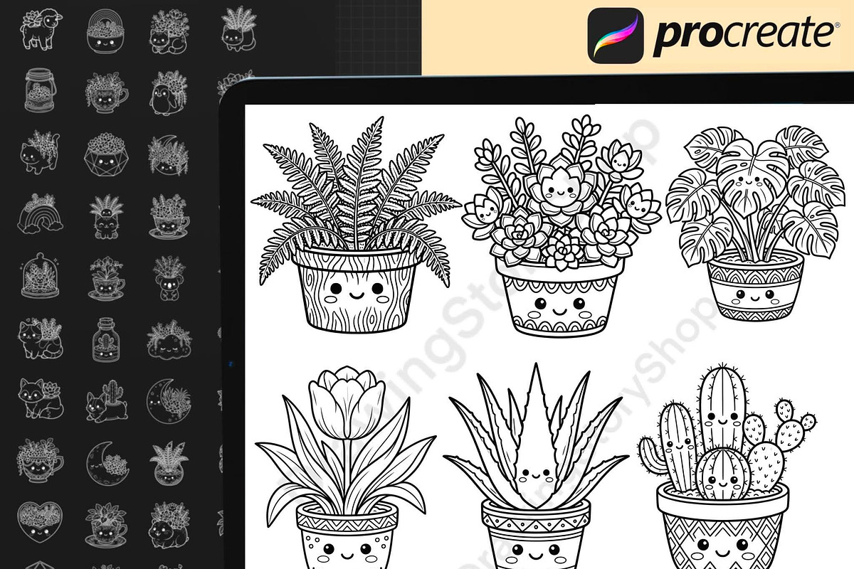 150 Terrarium Procreate Stamps, a Brush Add-On by DrawingStoryShop (Photo 3 of 6)
