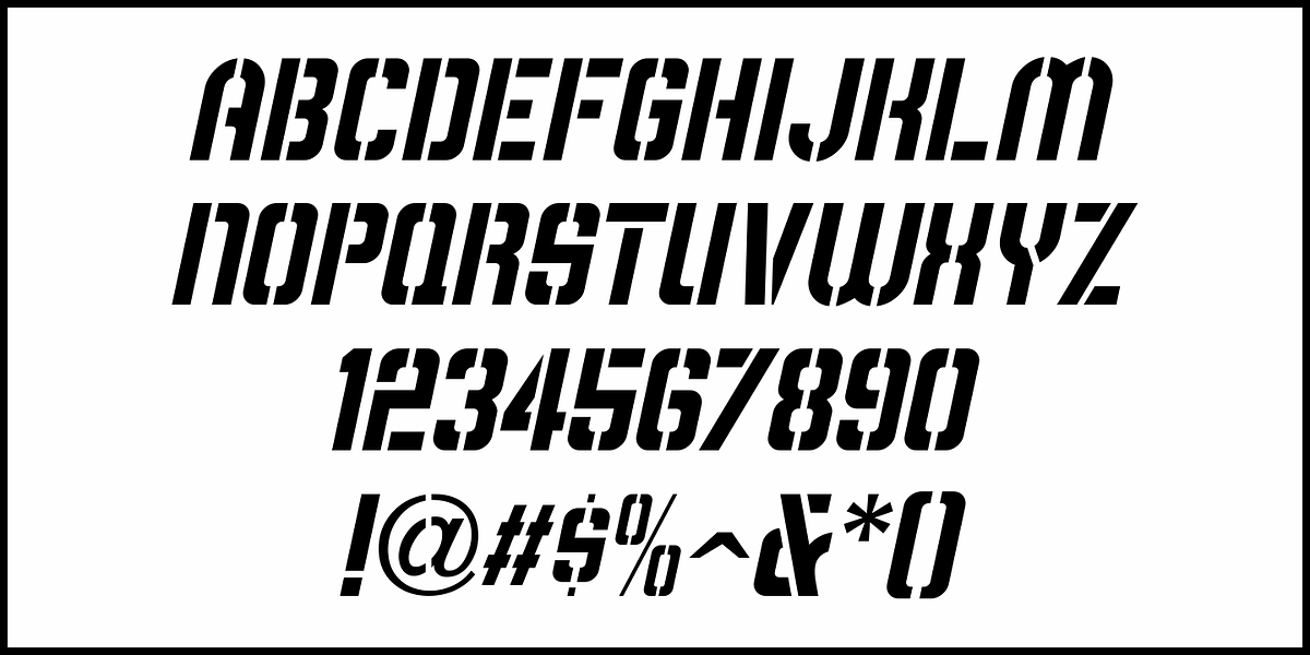 Beverage Stencil JNL, a Font by Jeff Levine Fonts (Photo 5 of 5)