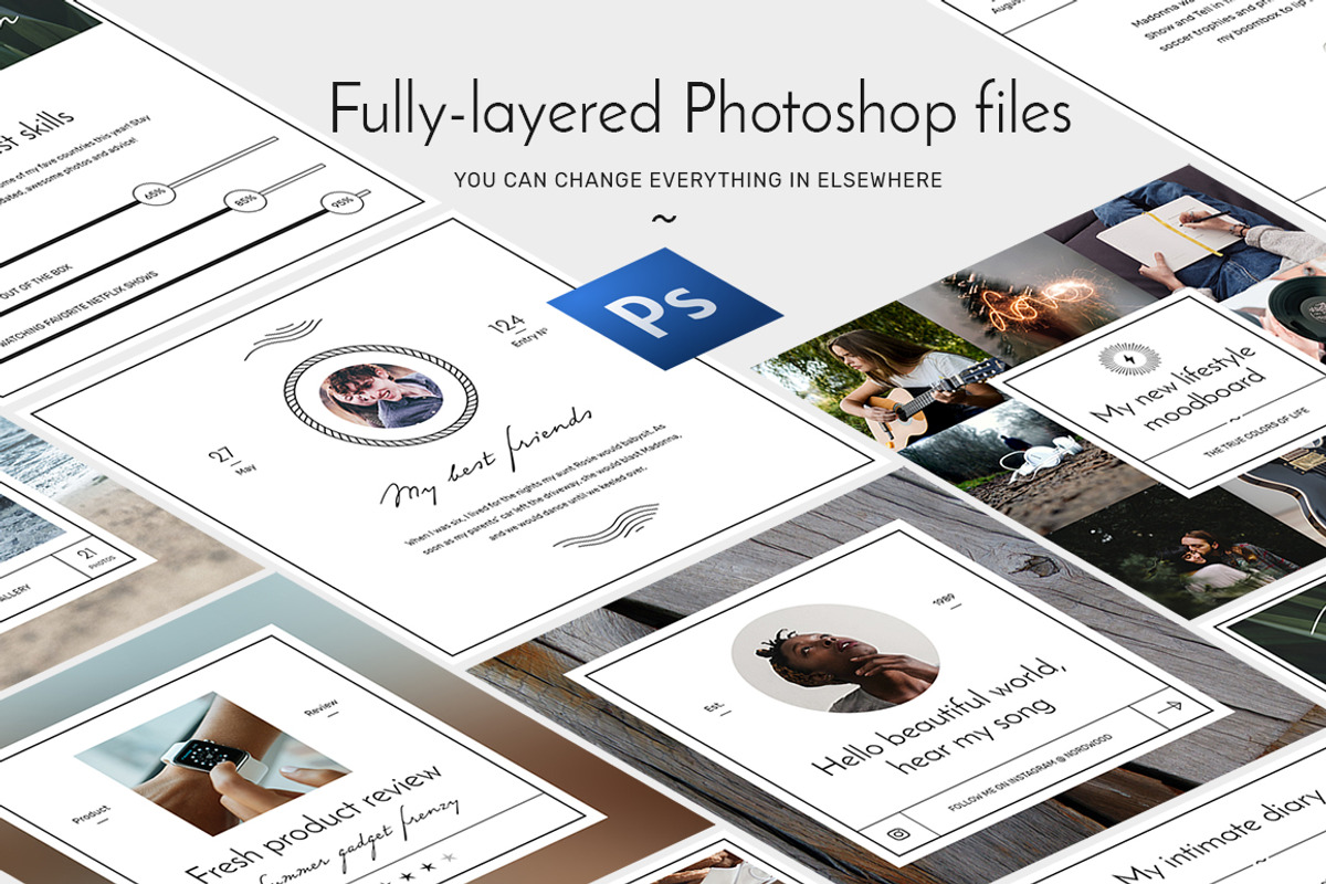 Elsewhere Vintage Social Media Pack, a Social Media Template by NordWood (Photo 6 of 8)