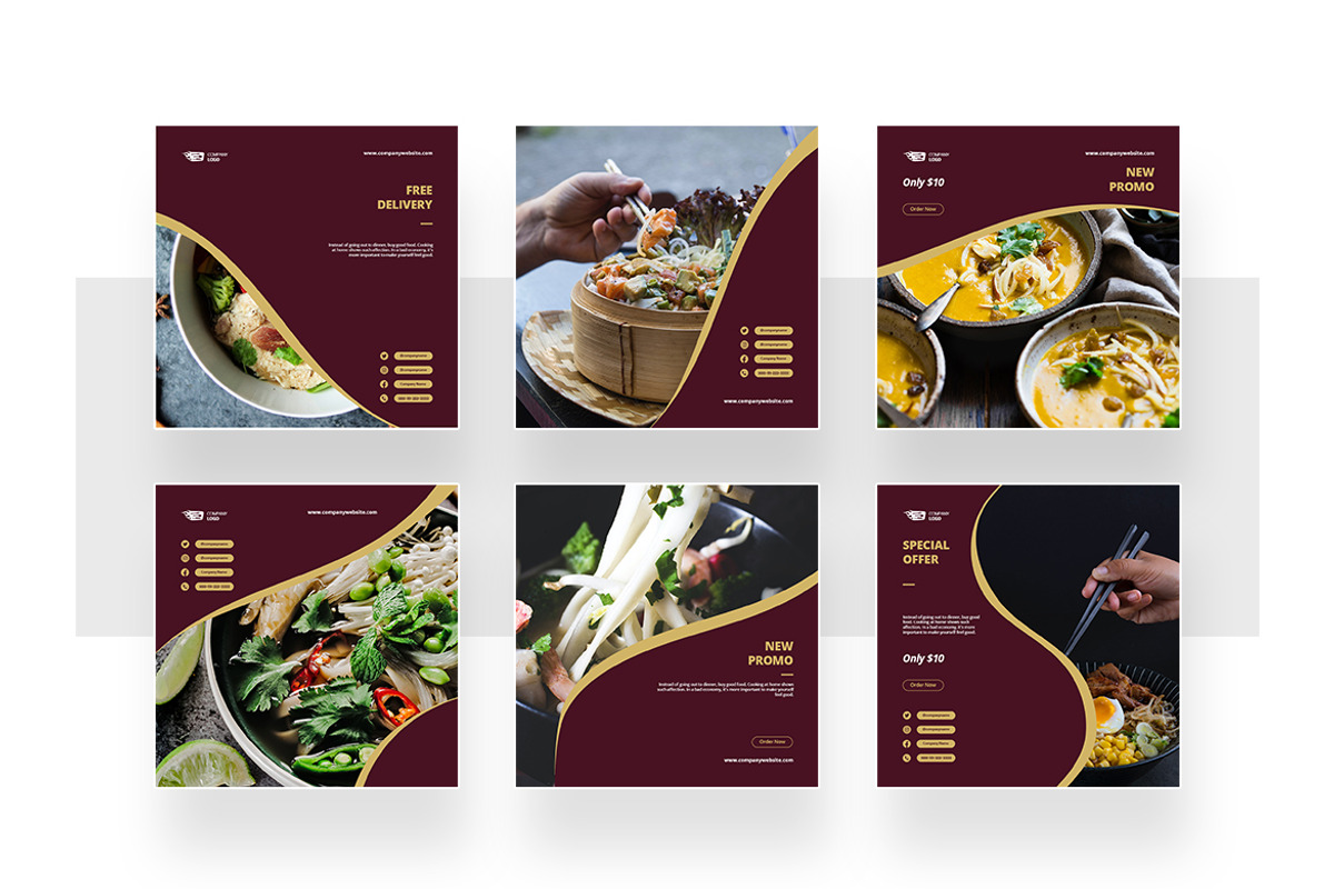 Restaurant Instagram Template, a Social Media Template by peterdraw (Photo 3 of 6)