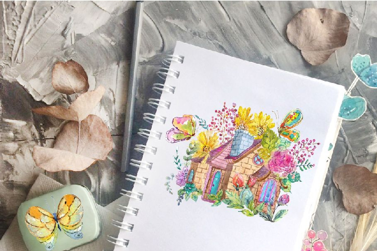 Watercolor Floral spring big set, an Illustration by JaneLane (Photo 6 of 9)