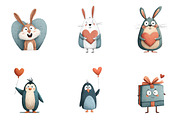 Kawaii Valentines Clipart, an Illustration by DreamArtGraphic (Thumbnail 3 of 4)