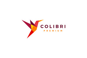 Geometric Colibri Hummingbird Logo