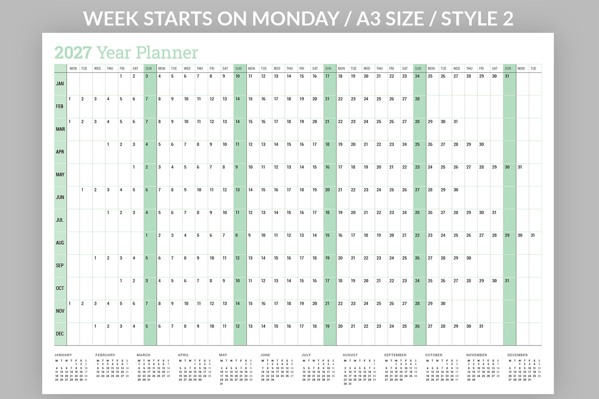 Year Planner 2027 (YP025-27-R), a Stationery Template by mikhailmorosin (Photo 3 of 5)