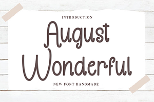 August Wonderful, a Sans Serif Font by FreshTypeINK