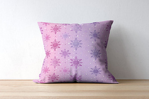 10 Purple Snowflake Seamless Pattern